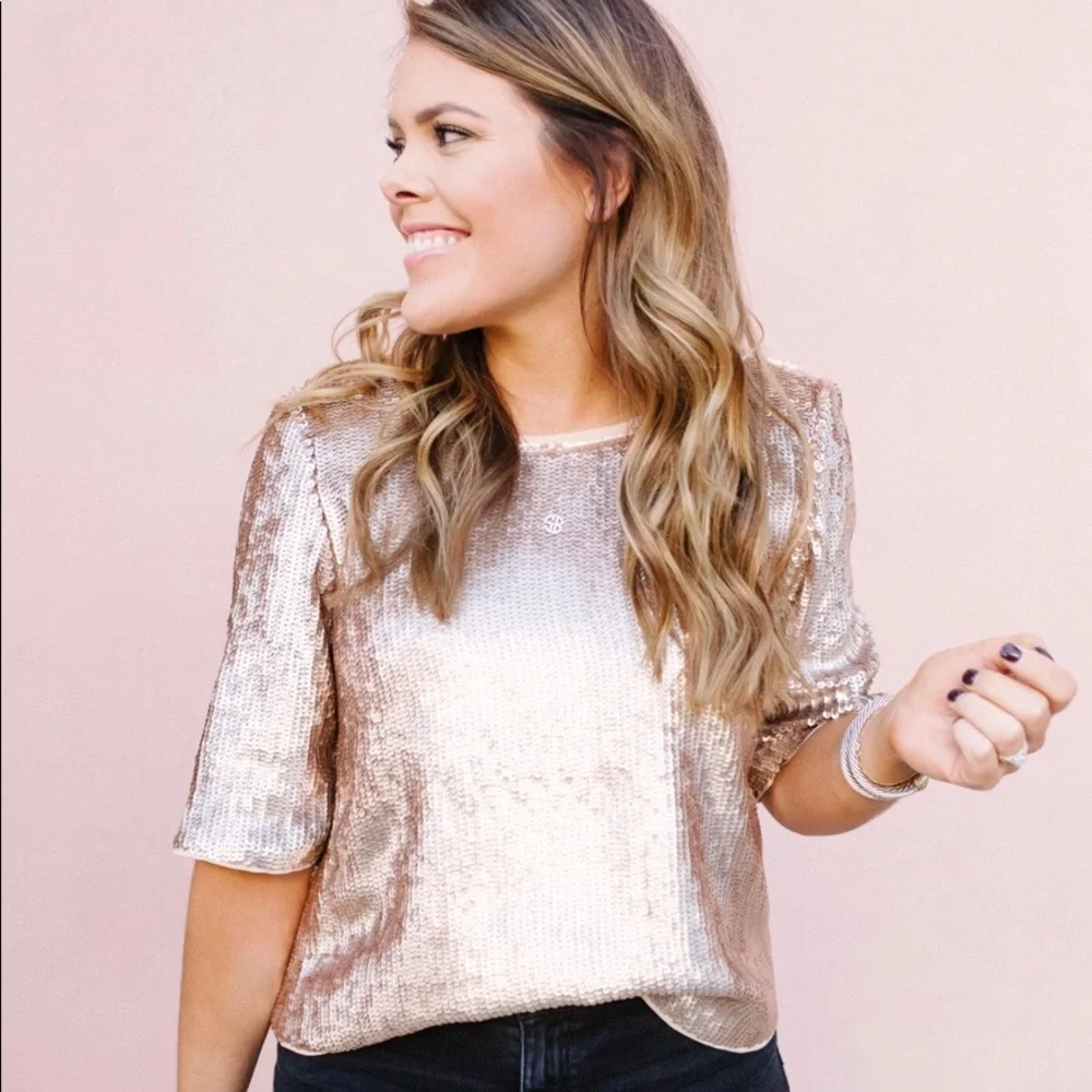 J. Crew Rose Gold Sequin Blouse
